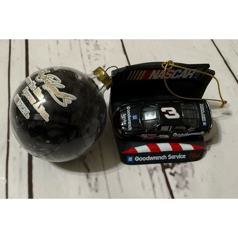 Vintage Nascar Dale Earnhardt #3 Christmas Ornament Goodwrench Lot Of 2